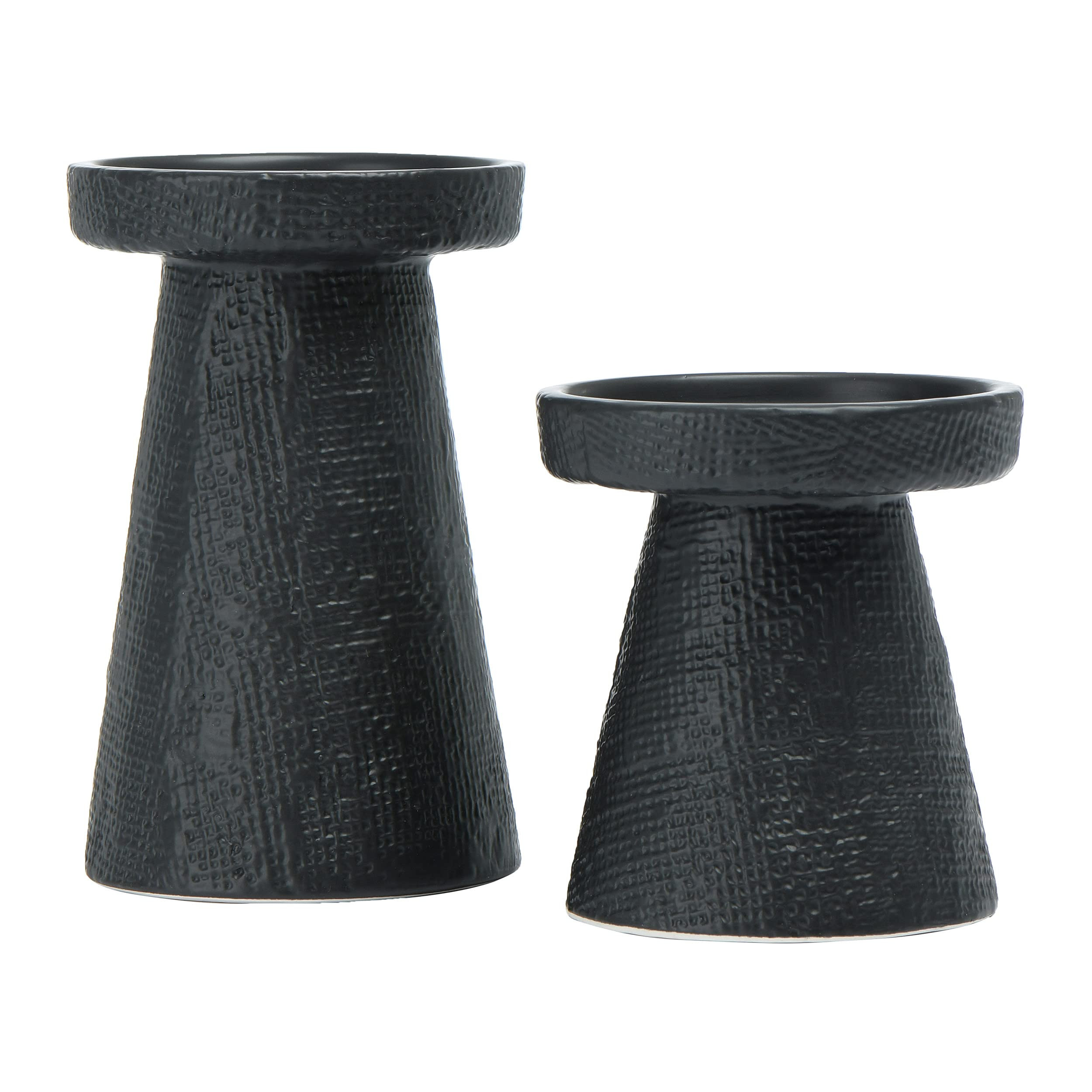 Main + Mesa Stoneware Pillar & Taper Candle Holders, Set of 2 | Amazon (US)