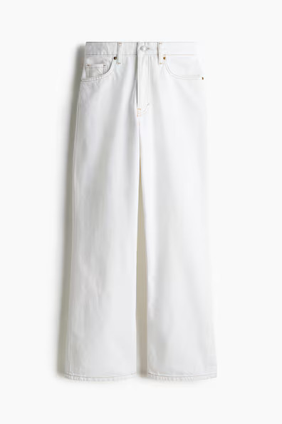 H & M - Straight Regular Jeans - White | H&M (US + CA)