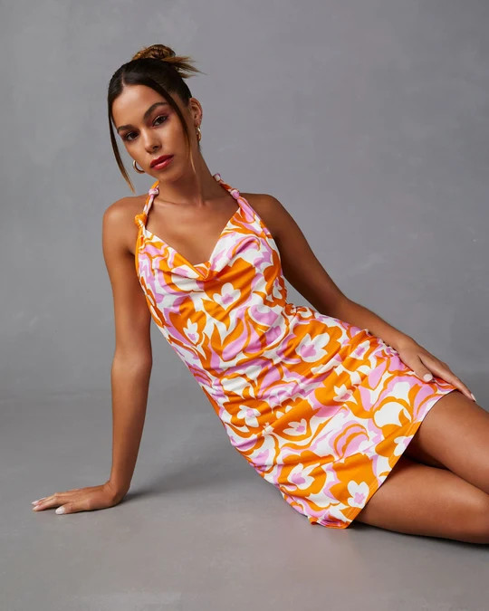 Lia Satin Halter Mini Dress | VICI