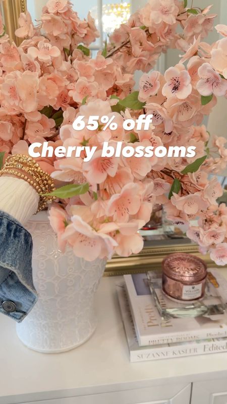 Beautiful faux cherry blossom stems on major sale! Code: sale20
I’ve had these for 3 years and they’ve held up so well! I used 8 stems for this arrangement 

#LTKunder50 #LTKsalealert #LTKhome
