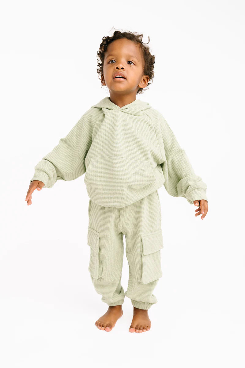Sage Mist Waffle Cargo Set | Little One Shop Co