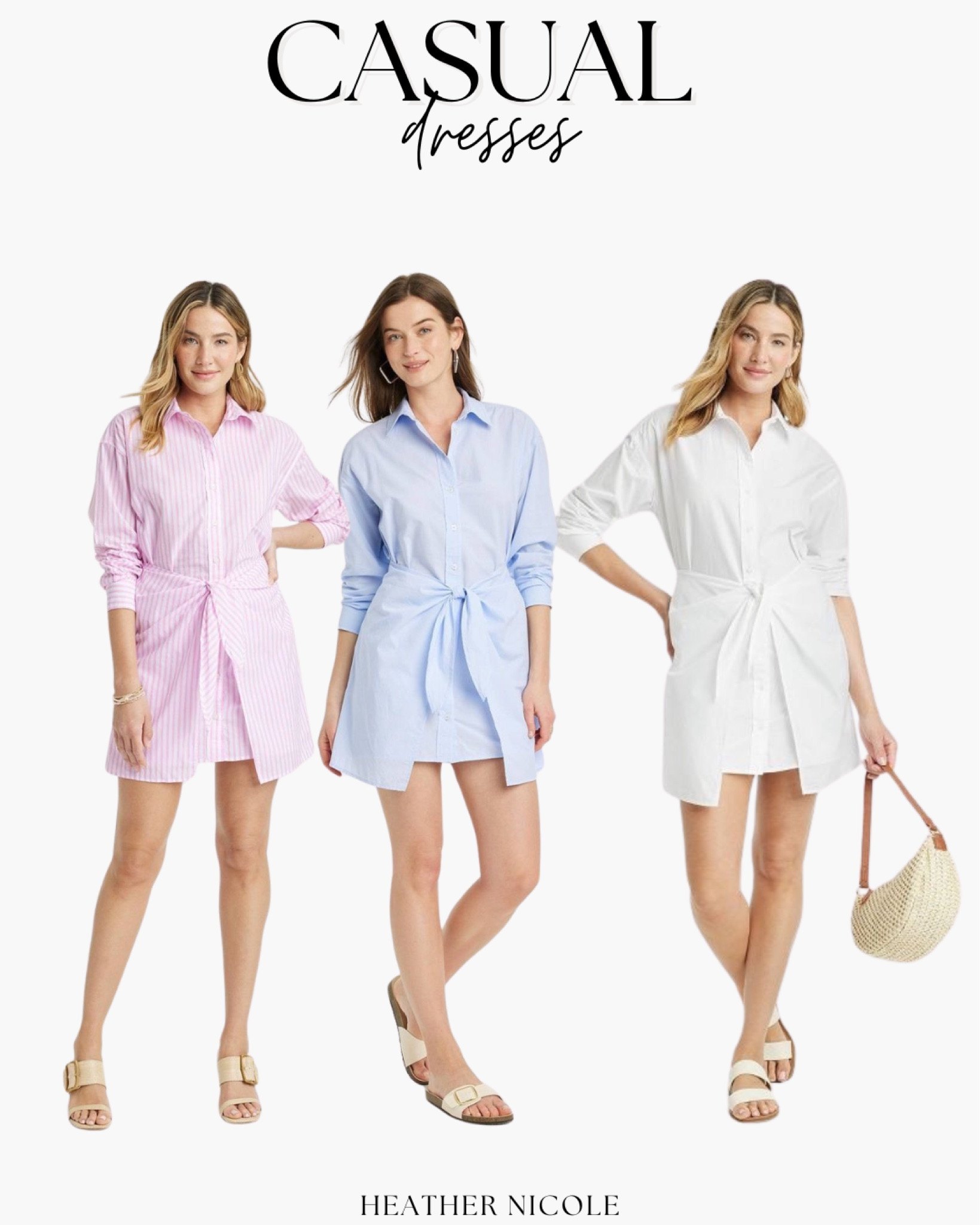 Casual dresses for summer! 30% off. These are super flattering &amp; would be perfect for a work setting 🙌🏼

Summer fashion. Summer outfits. Summer dresses. Casual dresses. Mini dresses. Casual outfits. Everyday outfits. Work outfits. Easy outfits. Target style. Affordable fashion. White dresses  

#LTKFindsUnder50 #LTKSaleAlert #LTKWorkwear