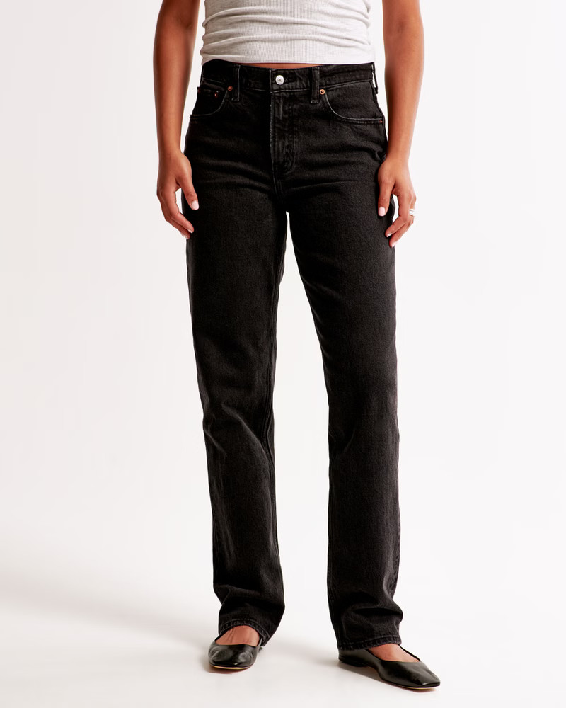 Curve Love Mid Rise 90s Straight Jean | Abercrombie & Fitch (US)