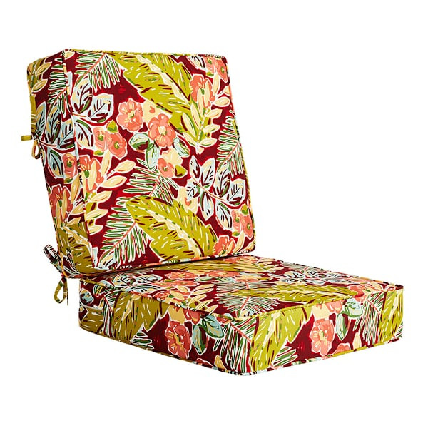 2-Piece Tropical Cherry Outdoor Deep Seat Cushion | At Home