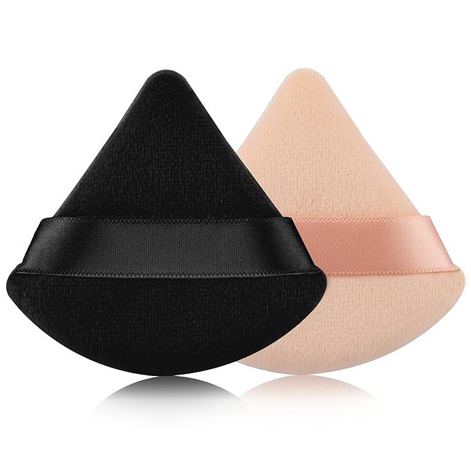 2 Pcs EVAOUXIU Triangle Powder Puff for Face Powder, Soft Plush Setting Powder Puff, Velour Cosme... | Amazon (US)