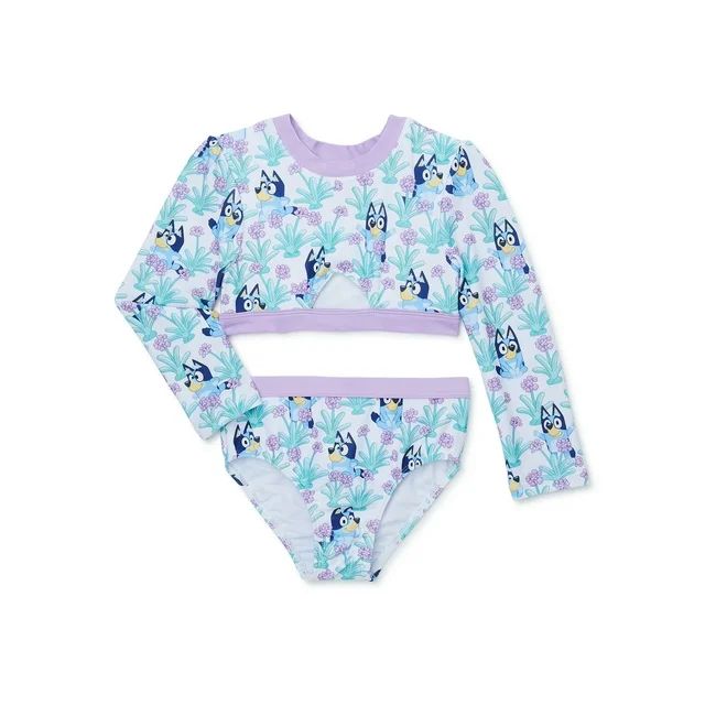 Bluey Toddler Girls’ Long Sleeve Swimsuit with UPF 50, Sizes 2T-4T | Walmart (US)