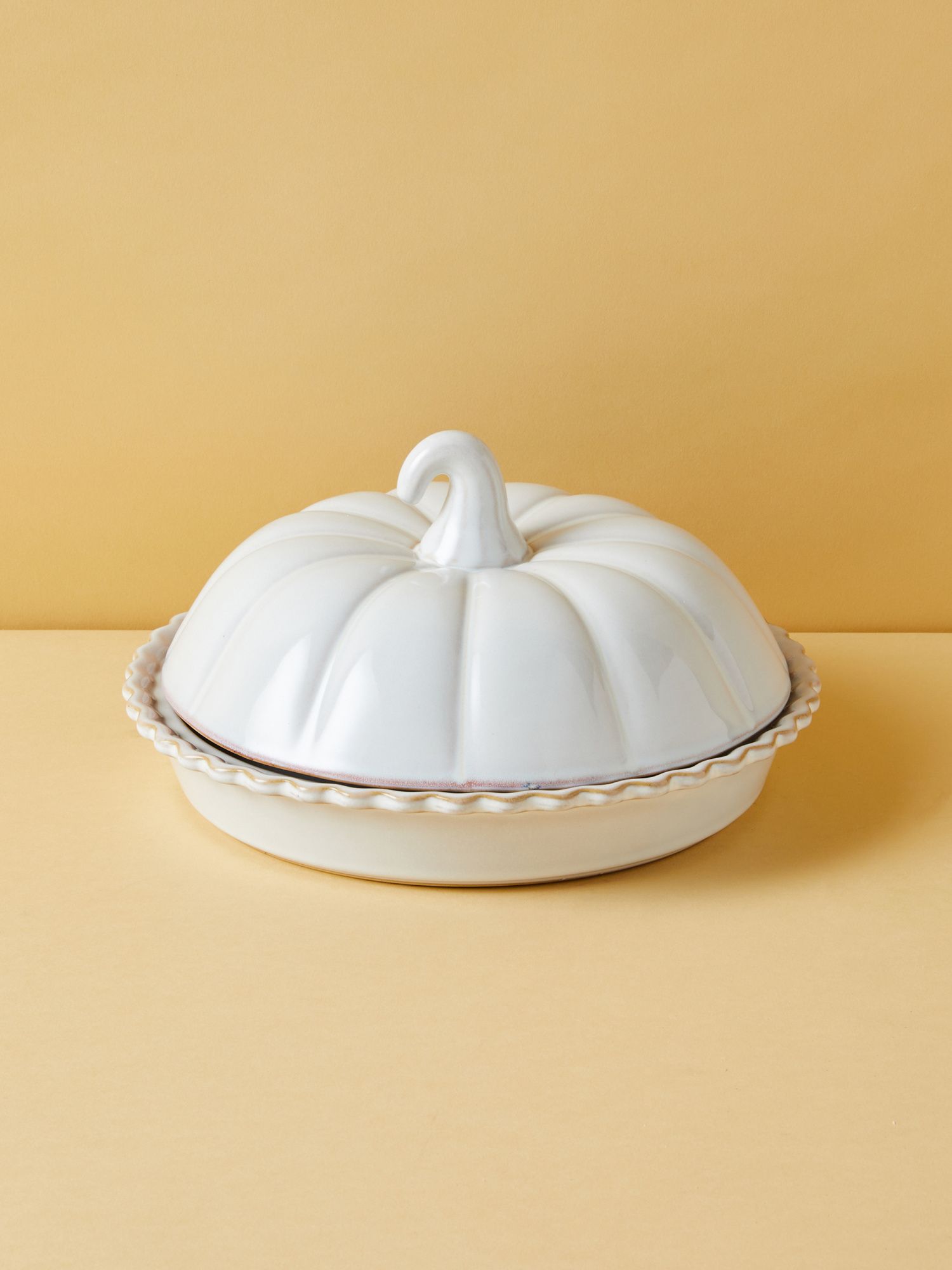 10in Glazed Ceramic Pumpkin Pie Dish With Lid | HomeGoods