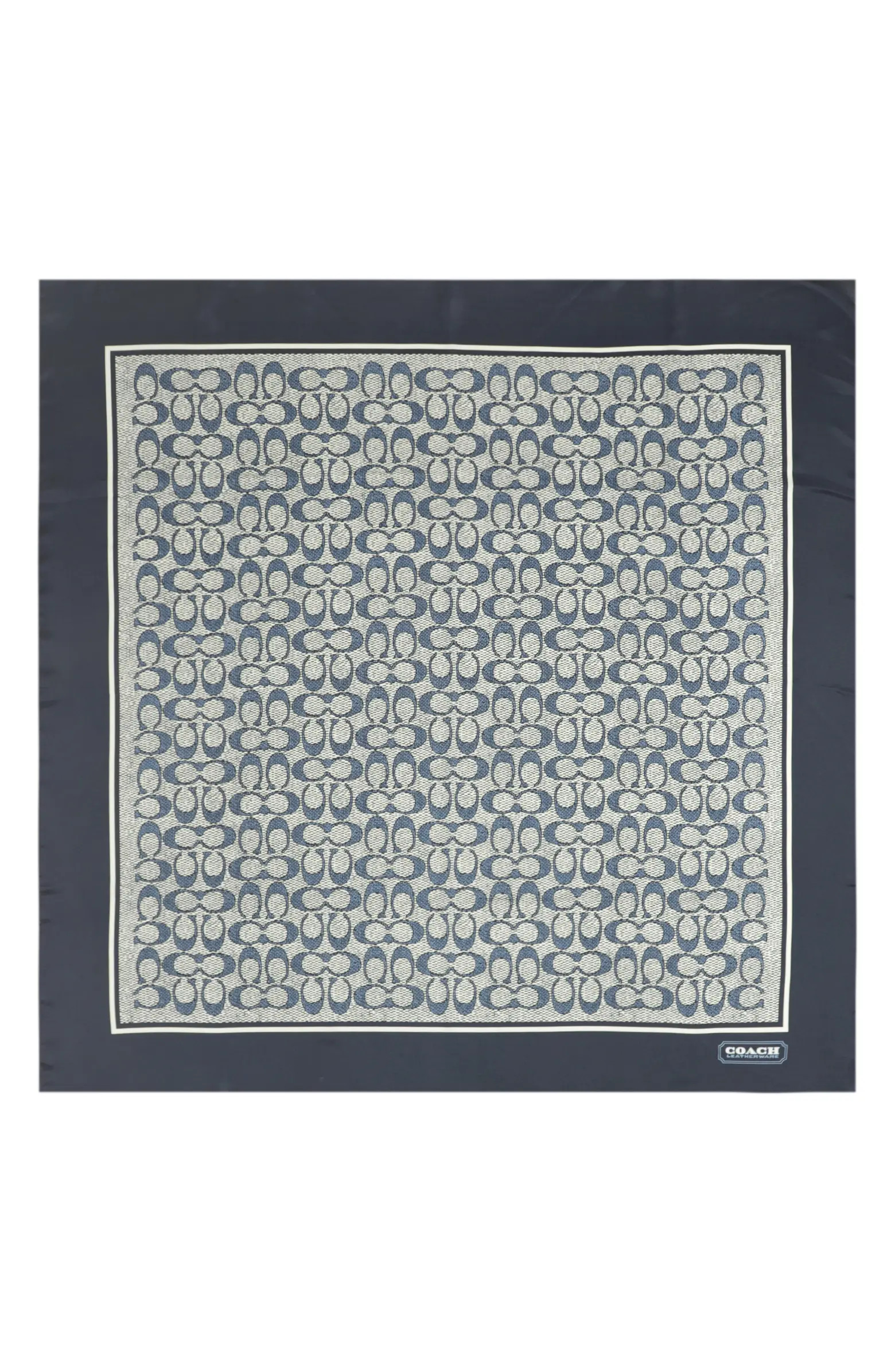 Textured Signature Logo Square Silk Scarf | Nordstrom