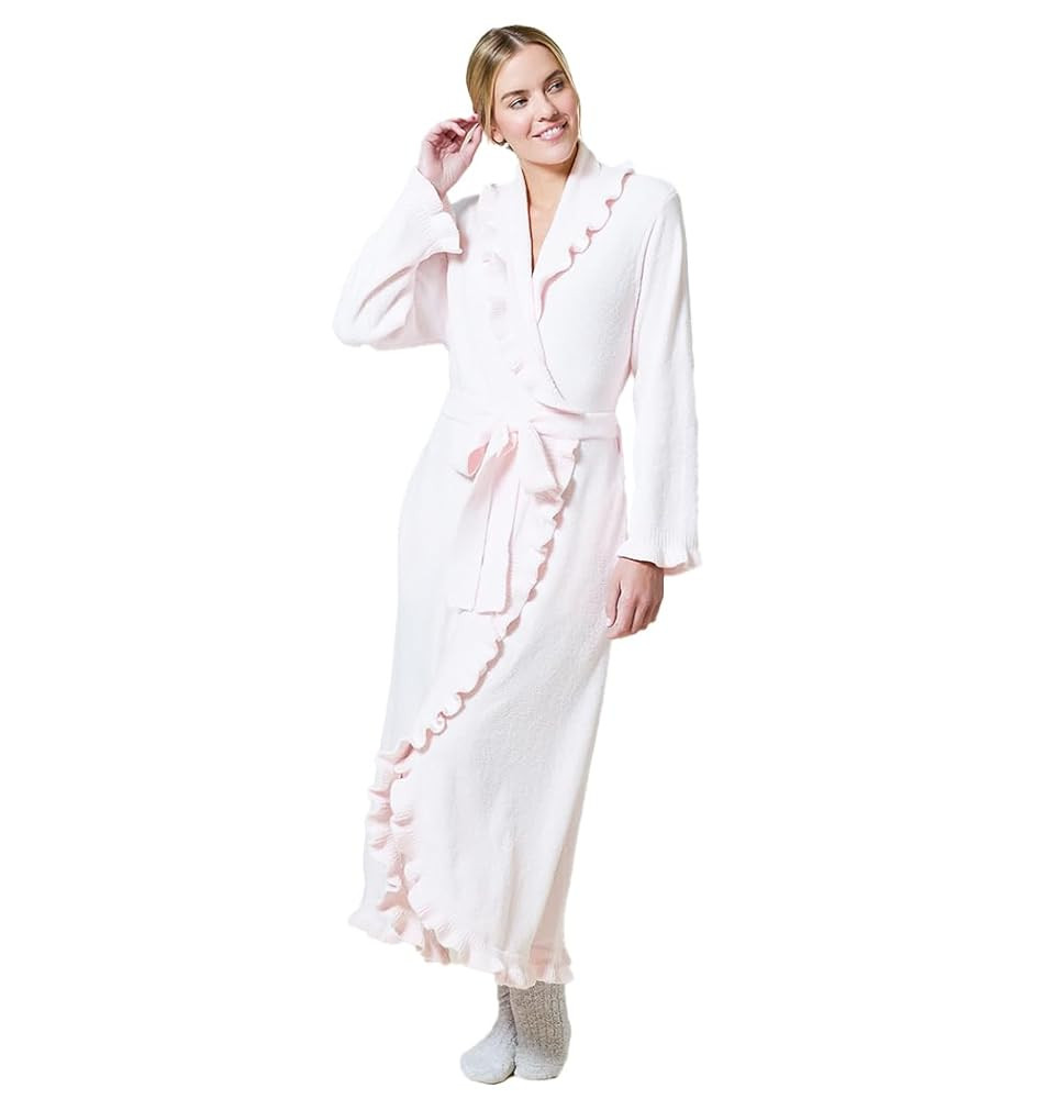 Softies Women's Ultra Soft Ruffle Ankle-Length Chenille Robe, Lightweight, Side Seam Pockets | Amazon (US)