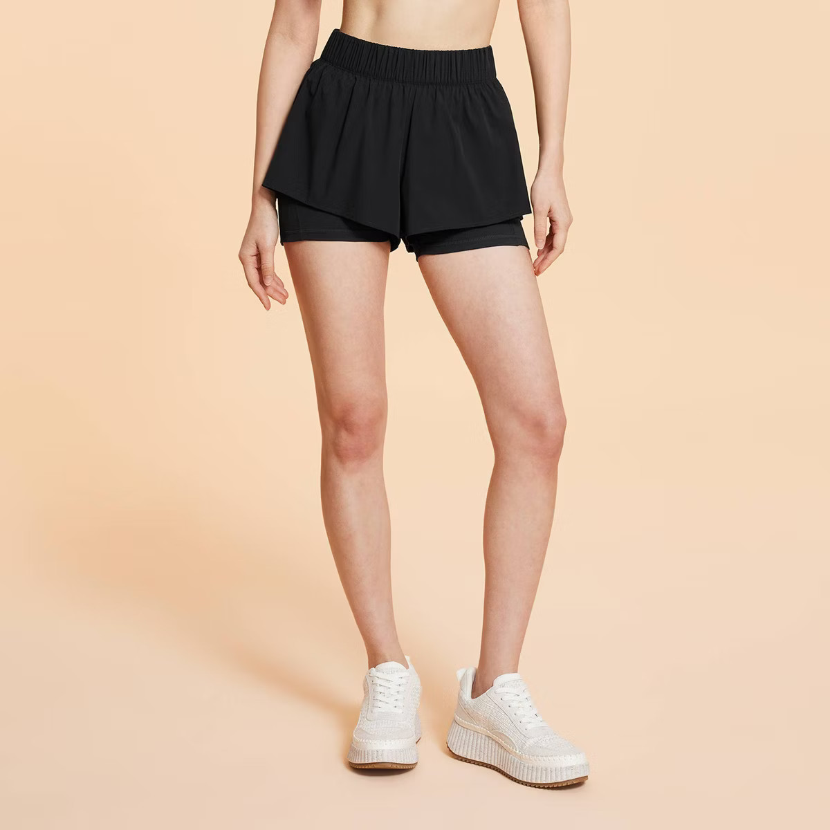 Blogilates Women's Ruffle Woven Mid-Rise Shorts | Target