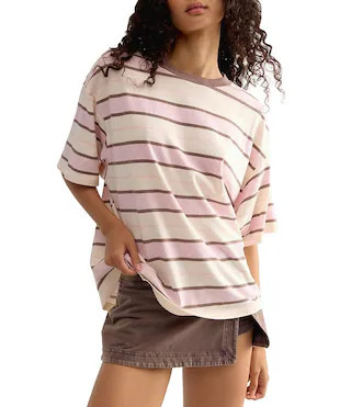FP Movement Multi Stripe Tackle Crew Neck Short Sleeve Tee - XS | Dillard's