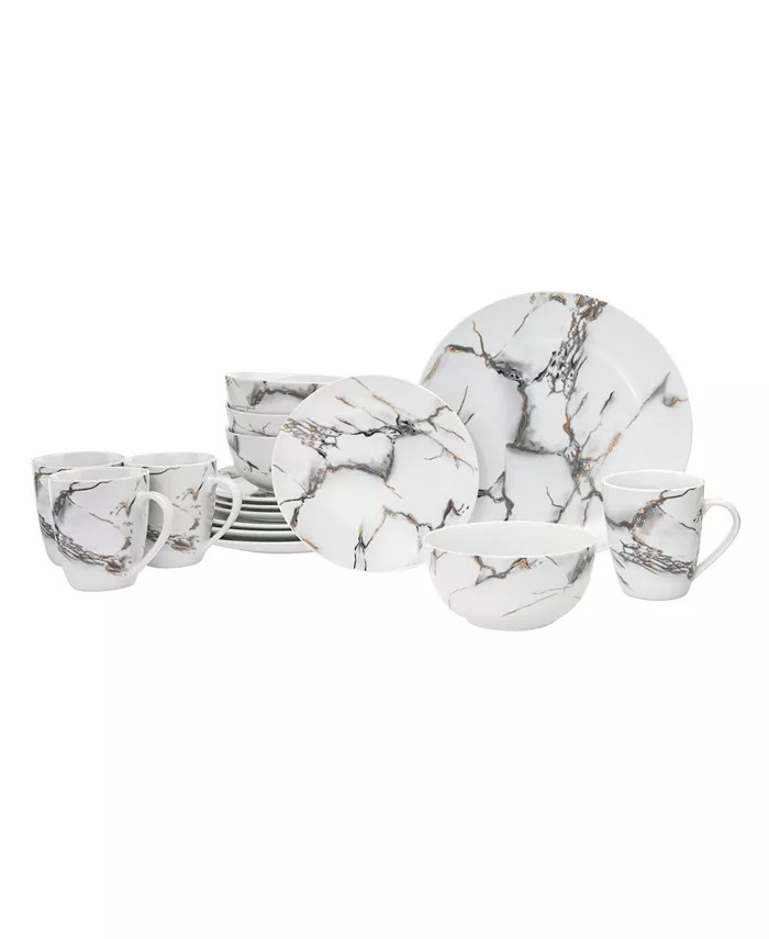 Rayo Marble 16 Piece Dinnerware Set, Service for 4 | Macy's