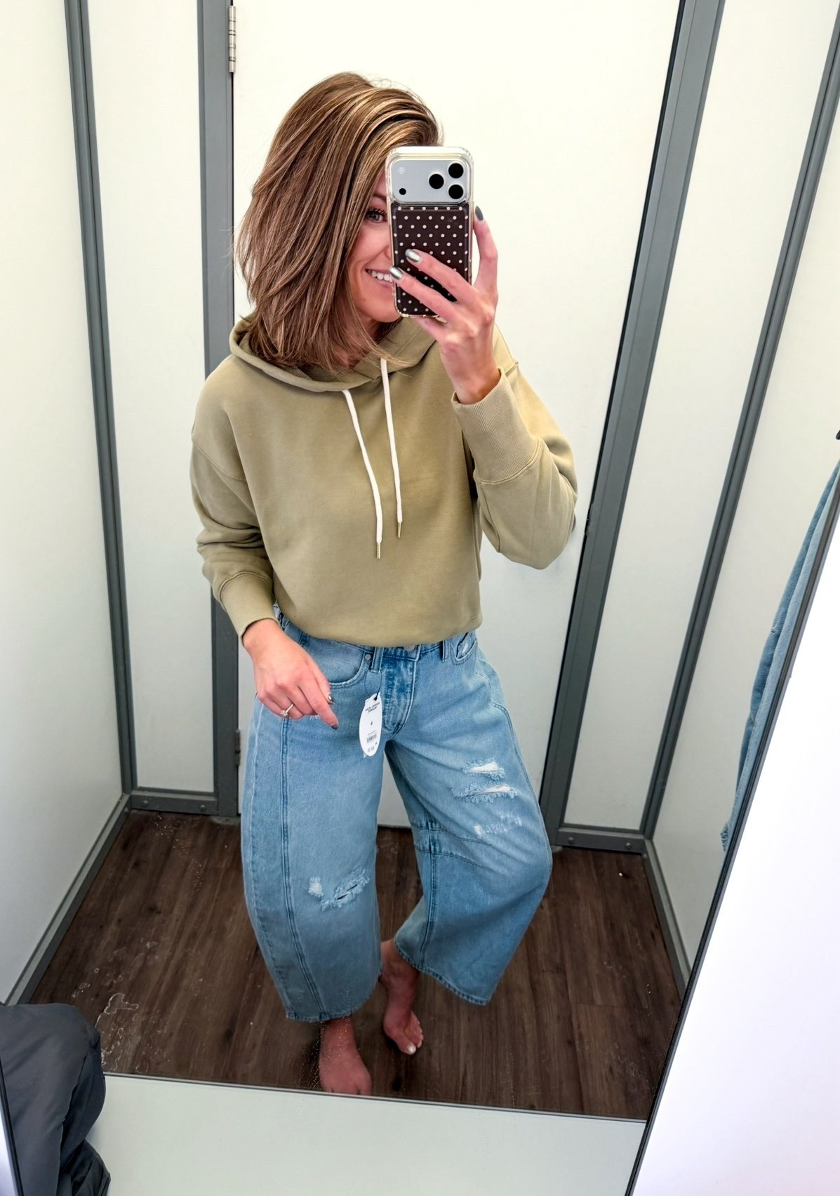 Walmart new arrivals. These barrel jeans could pass for FP. Wearing 8. 
Hoodie super soft worn in feel wearing medium  

#LTKootd #LTKmomlife