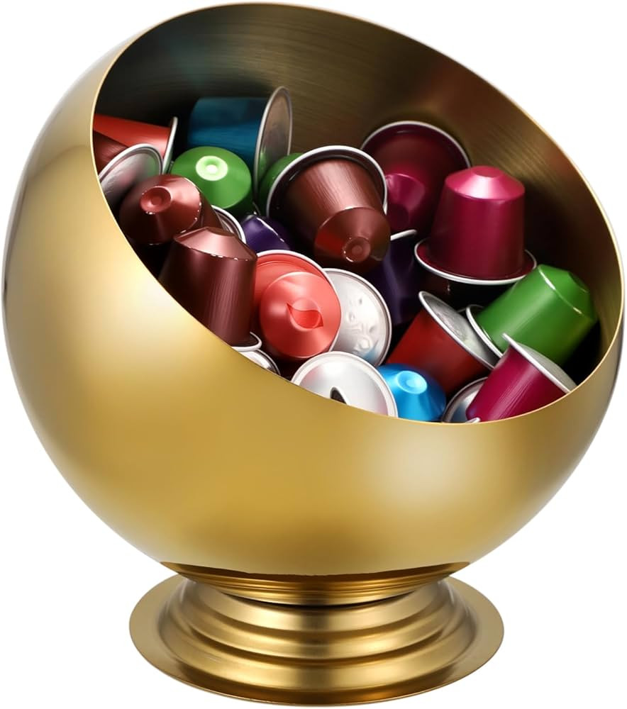 ELLDOO Coffee Pod Holder, Gold Metal Coffee Pod Storage for K Cup Nespresso Vertuo Keurig, Creame... | Amazon (US)