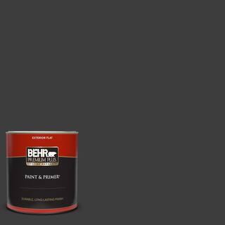 1 qt. Black Flat Exterior Paint & Primer | The Home Depot