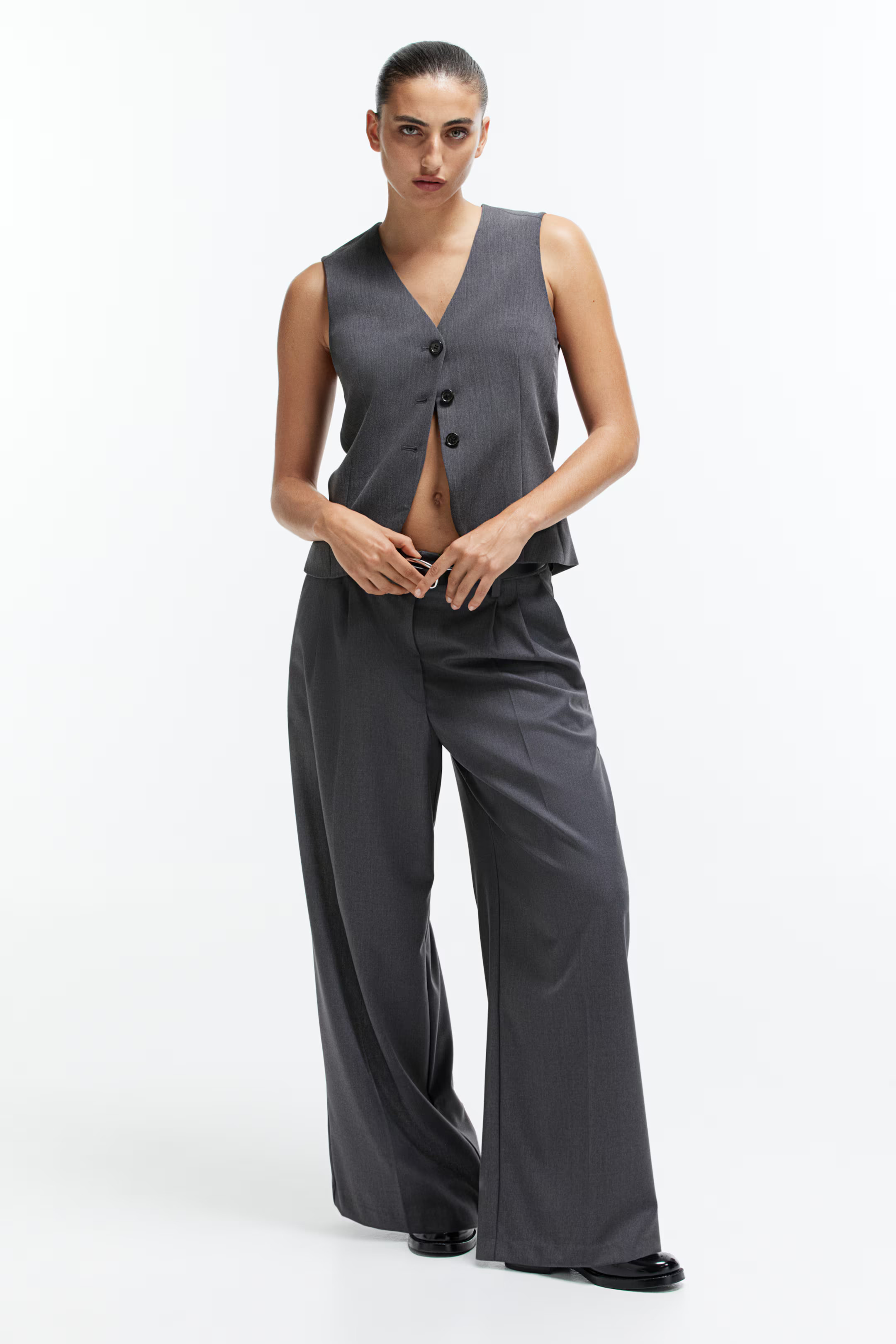 Wide twill trousers | H&M (UK, MY, IN, SG, PH, TW, HK)