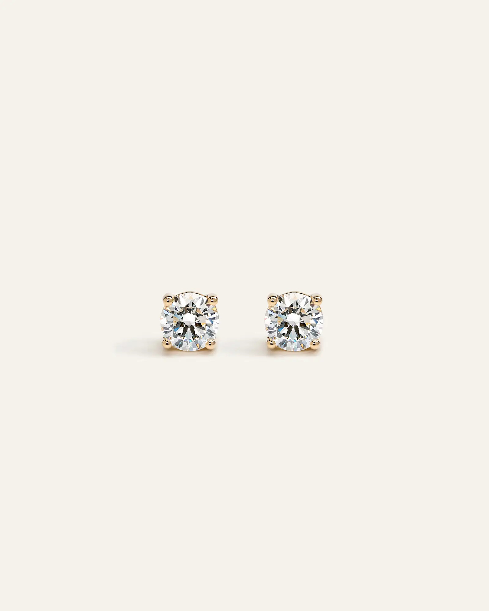 14K Gold Lab Grown Diamond Solitaire Studs in Yellow Gold | Quince