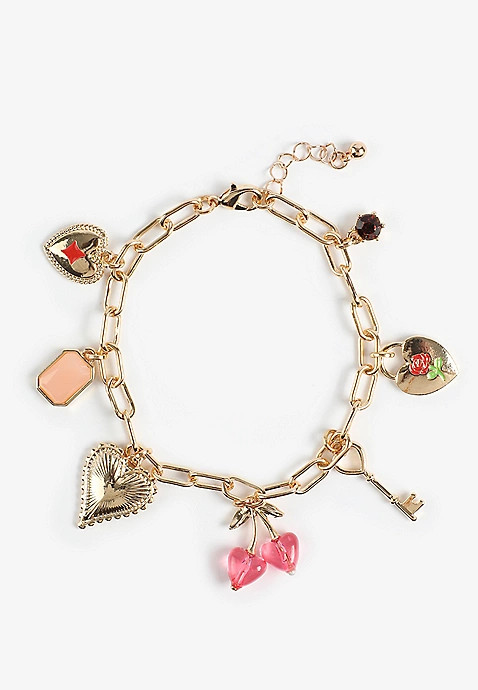 Gold Heart Charm Bracelet | Maurices
