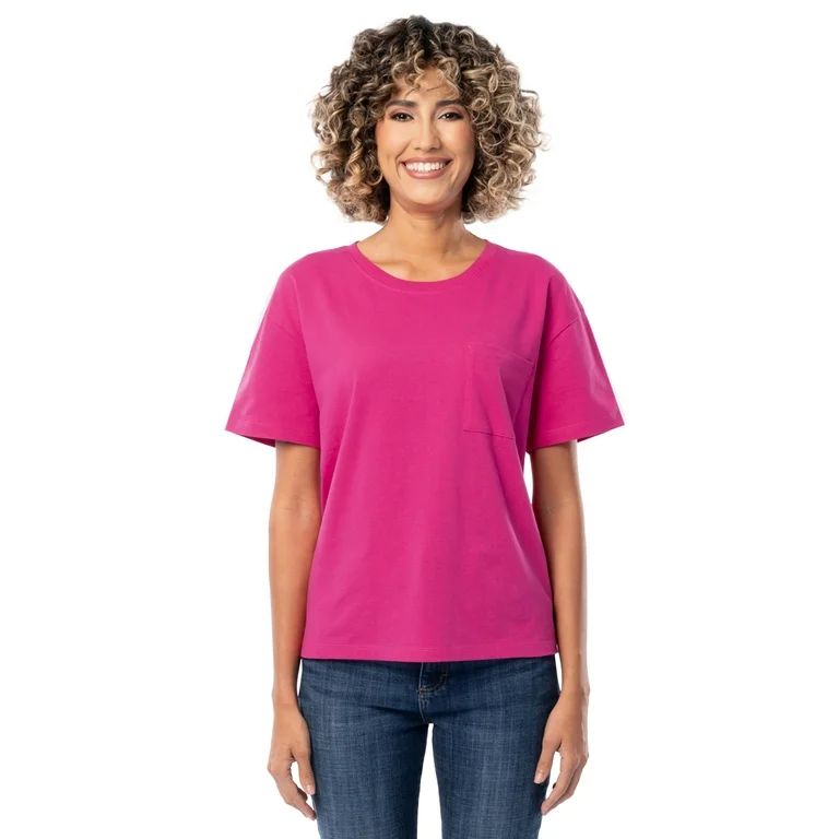 Time and Tru Women's Short Sleeve Boyfriend T-Shirt | Walmart (US)