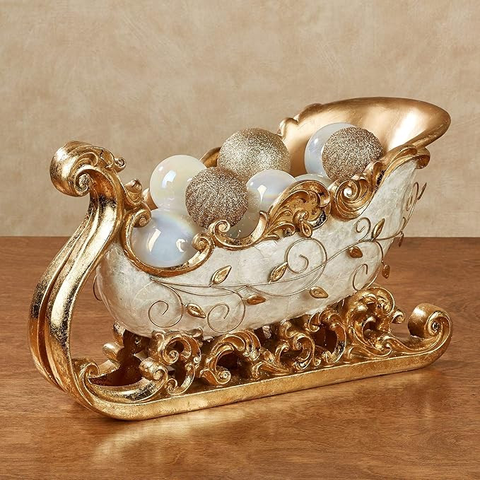 Touch of Class Winters Elegance Santa Sleigh Accent Table Statue Ivory/Gold | Holiday Style Decor... | Amazon (US)