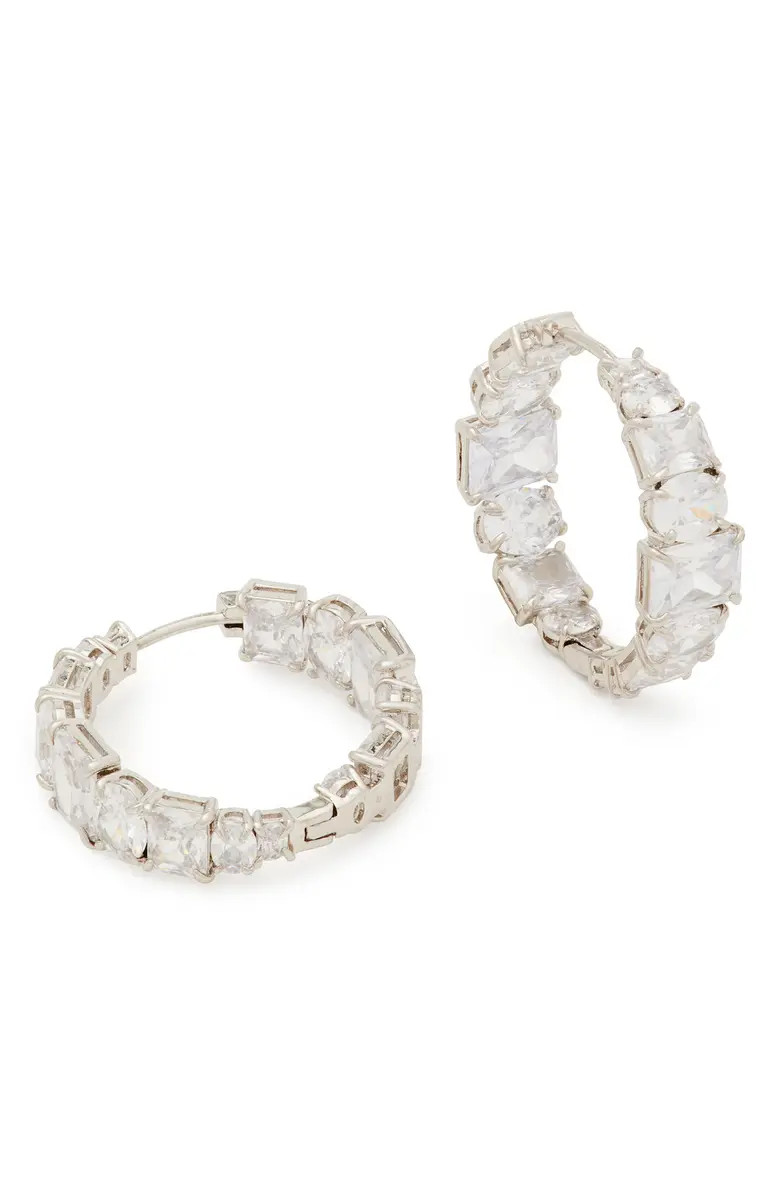 cubic zirconia hoop earrings | Nordstrom