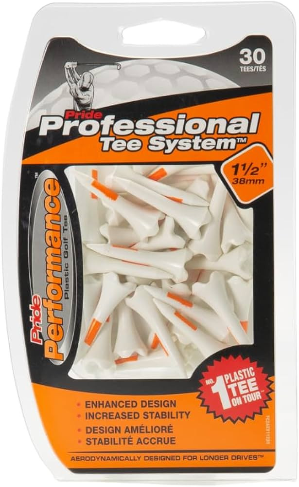 Pride Performance Professional Tee System Plastic Golf Tees 30 Count(Pack of 1)), 1 1/2-Inch,Whit... | Amazon (US)