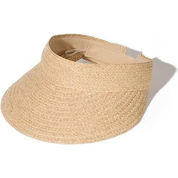 FURTALK Sun Visor Hats for Women Wide Brim Straw Visors Womens Foldable Beach Visors Summer Roll ... | Amazon (US)