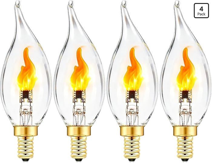 Flickering Light Bulbs E12 Candelabra LED Fire Effect Flicker Flame, LED Candle Flame Bulb for De... | Amazon (US)