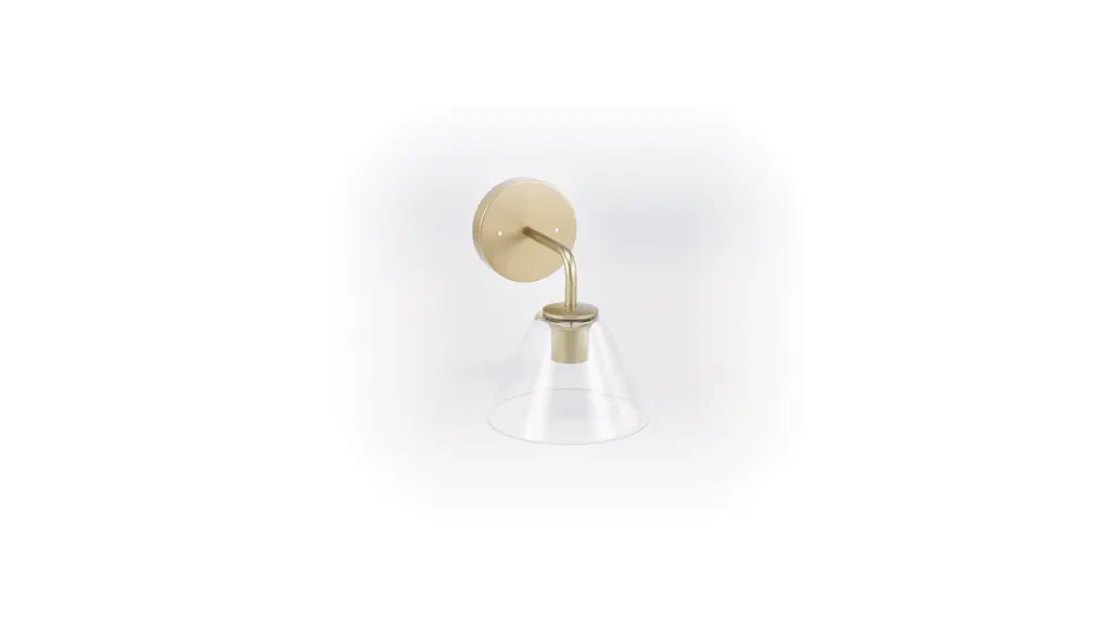Better Homes & Gardens Luz de Pared de Vidrio Transparente Latón Bruñido, 1 Bombilla A19 Inclui... | Walmart (US)