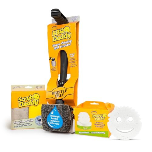 Scrub Daddy Household Cleaning Supplies - The Microfiber BBQ Bundle - Includes 2 Microfiber Towels, 1 Grill Brush & PowerPaste Cleaning Paste with 1 Scrub Mommy Sponge | Amazon (US)
