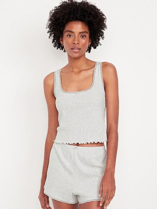 Pointelle Cropped Pajama Tank Top | Old Navy (US)