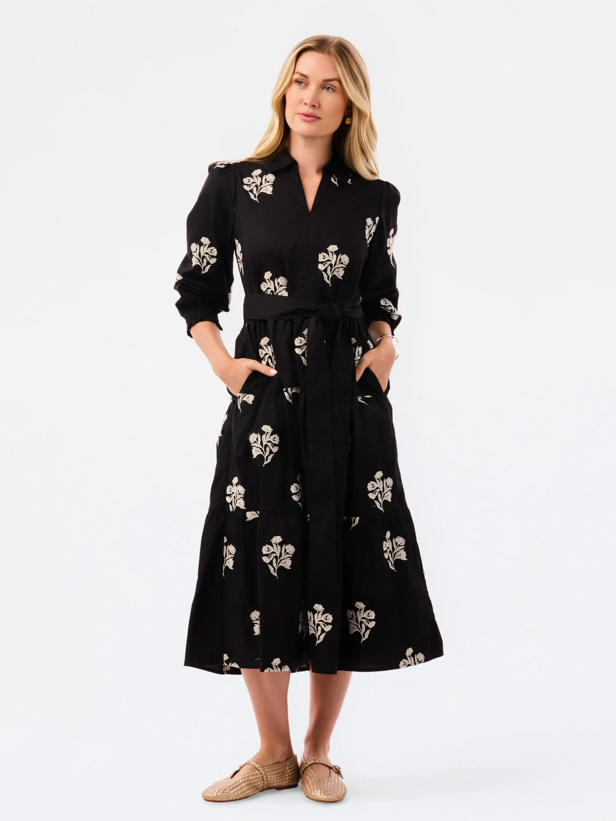 Eleanor Embroidered Dress | Moonlit Grace Black | Mary Square