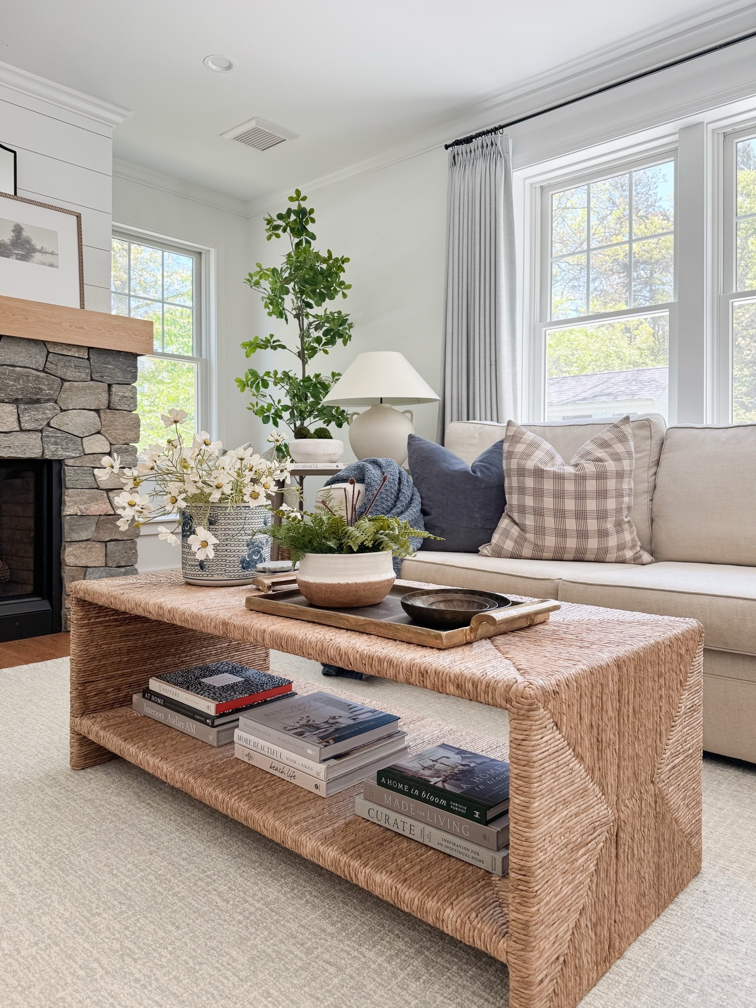 Coastal Living Room

coastal home, sectional, beige home, pottery barn, woven coffee table, gray curtains, sherri calnan home

#LTKHome