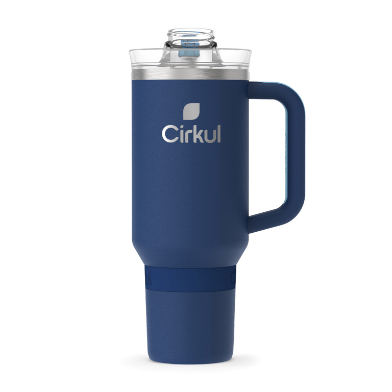 Cirkul 40oz All-Day StrawSip Double-Wall Insulated Stainless Steel Tumbler with Handle, Midnight ... | Walmart (US)