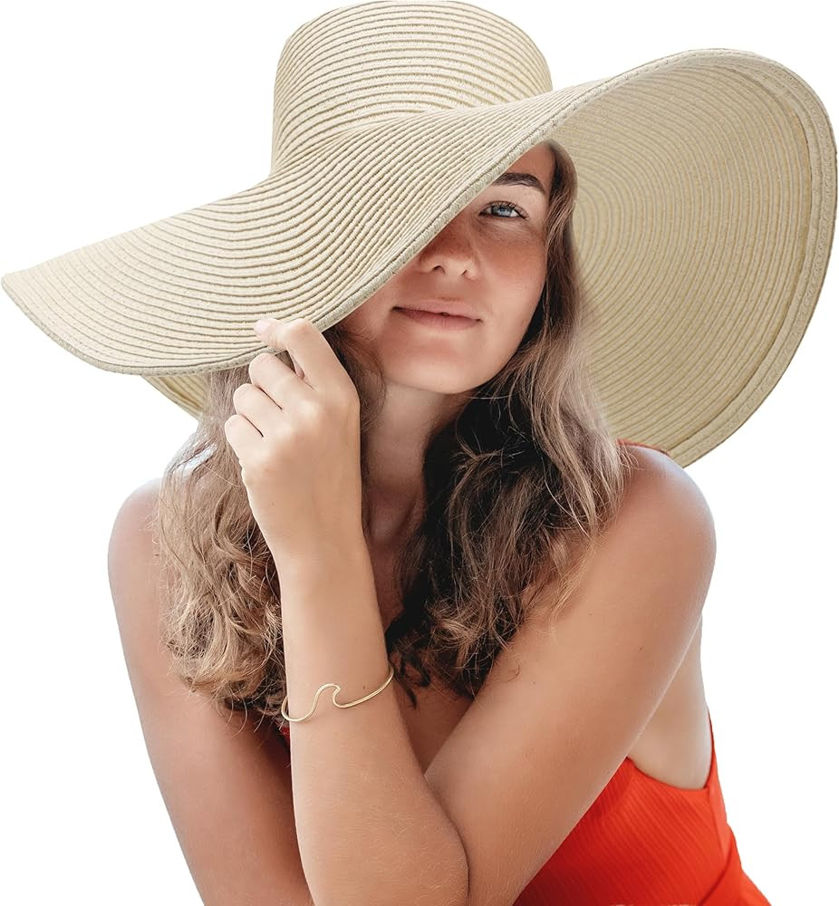 Women's Foldable Wide-brimmed Beach Hat Summer Sun Beach Hat | Amazon (US)