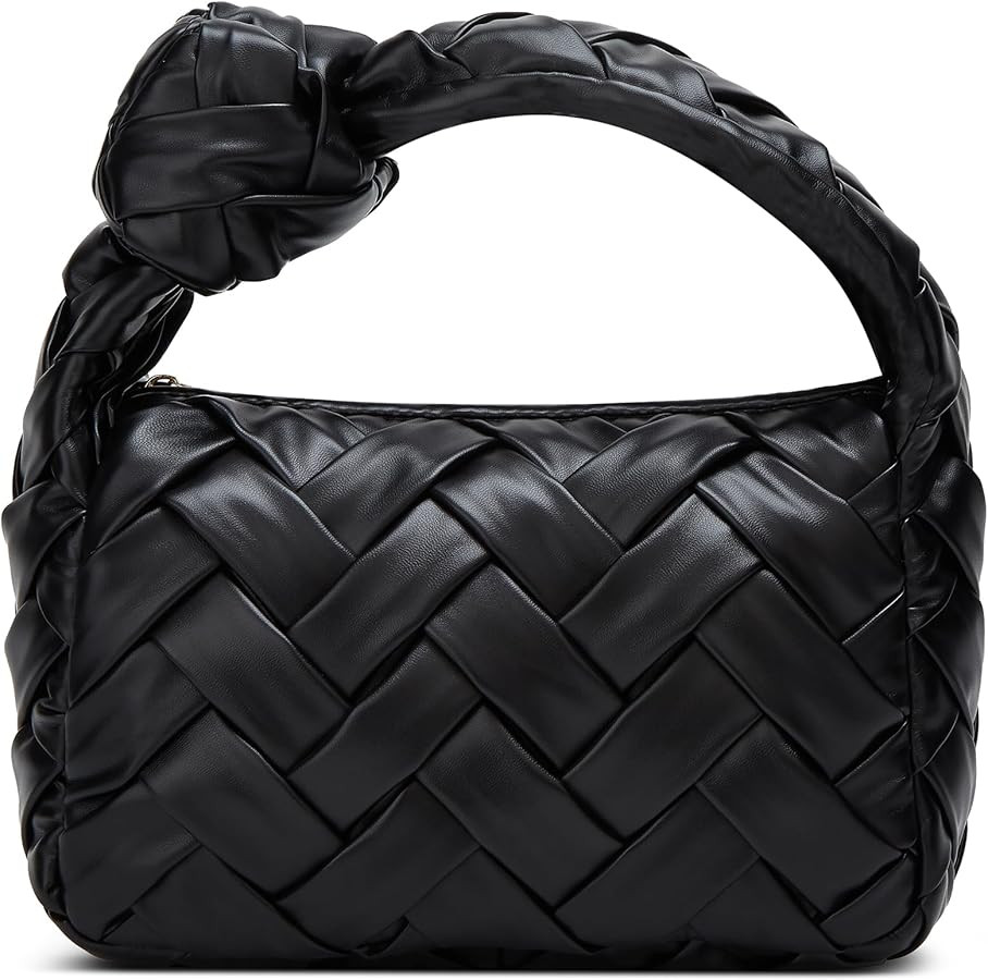 Woven Hobo Bags for Women Knotted Purse Fashion Top Handle Clutch Bag Soft Vegan Leather Handbags | Amazon (US)