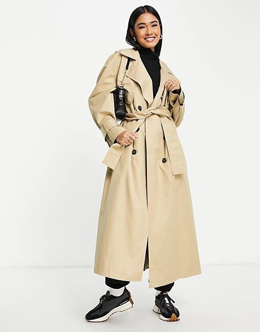 ASOS EDITION trench coat with tie in camel | ASOS (Global)