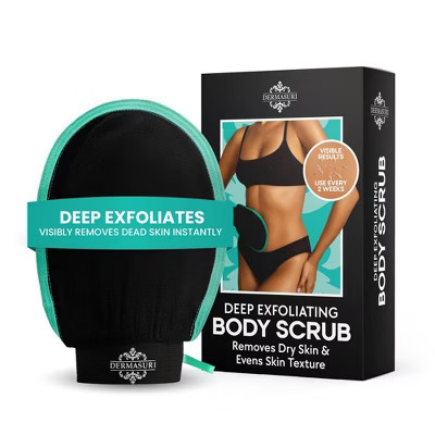 Dermasuri Deep Exfoliating Glove Body Scrub - Black: Latex, Viscose, Whole Body Application | Target