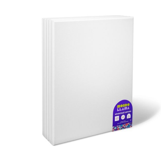 5pk 11"x14" Stretched Canvas White - Mondo Llama™ | Target