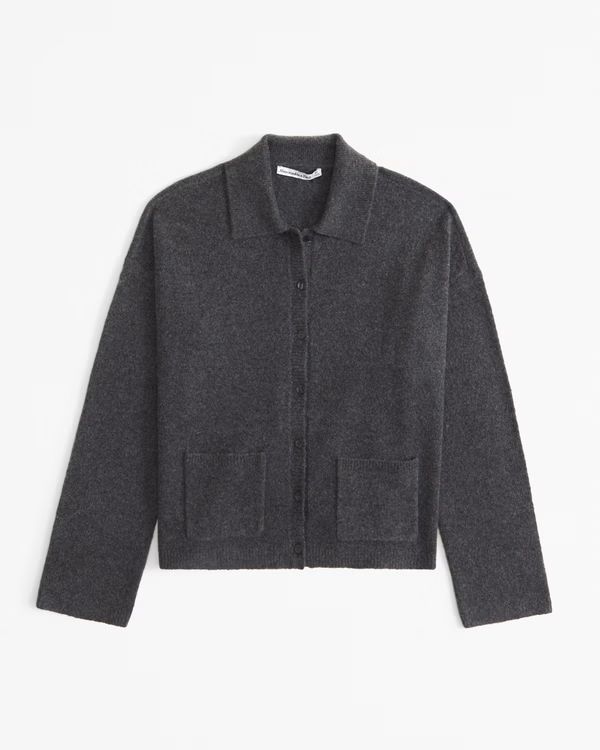 Women's Collared Cardigan | Women's Tops | Abercrombie.com | Abercrombie & Fitch (US)