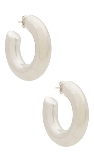 The Large Hailey Hoops in Silver | Revolve Clothing (Global)