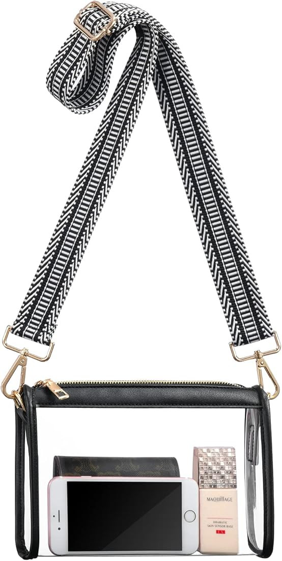 HULISEN Clear Purse, Clear Bag Stadium Approved for Women, PU Leather Transparent Crossbody Bag f... | Amazon (US)