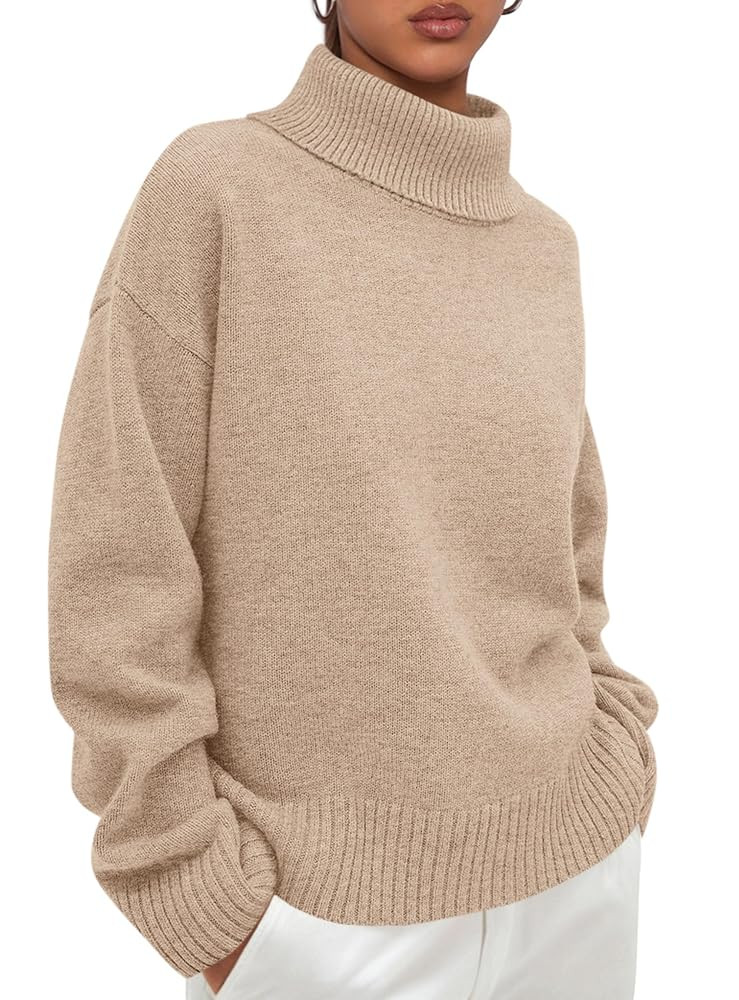 PRETTYGARDEN Womens Turtleneck Long Sleeve Sweater 2025 Fall Trendy Loose Fit Casual Tops Chunky ... | Amazon (US)