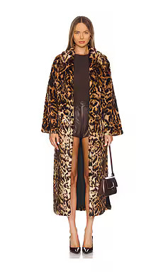 Adrienne Landau The Pamela Faux Fur Coat in Large Cheetah from Revolve.com | Revolve Clothing (Global)