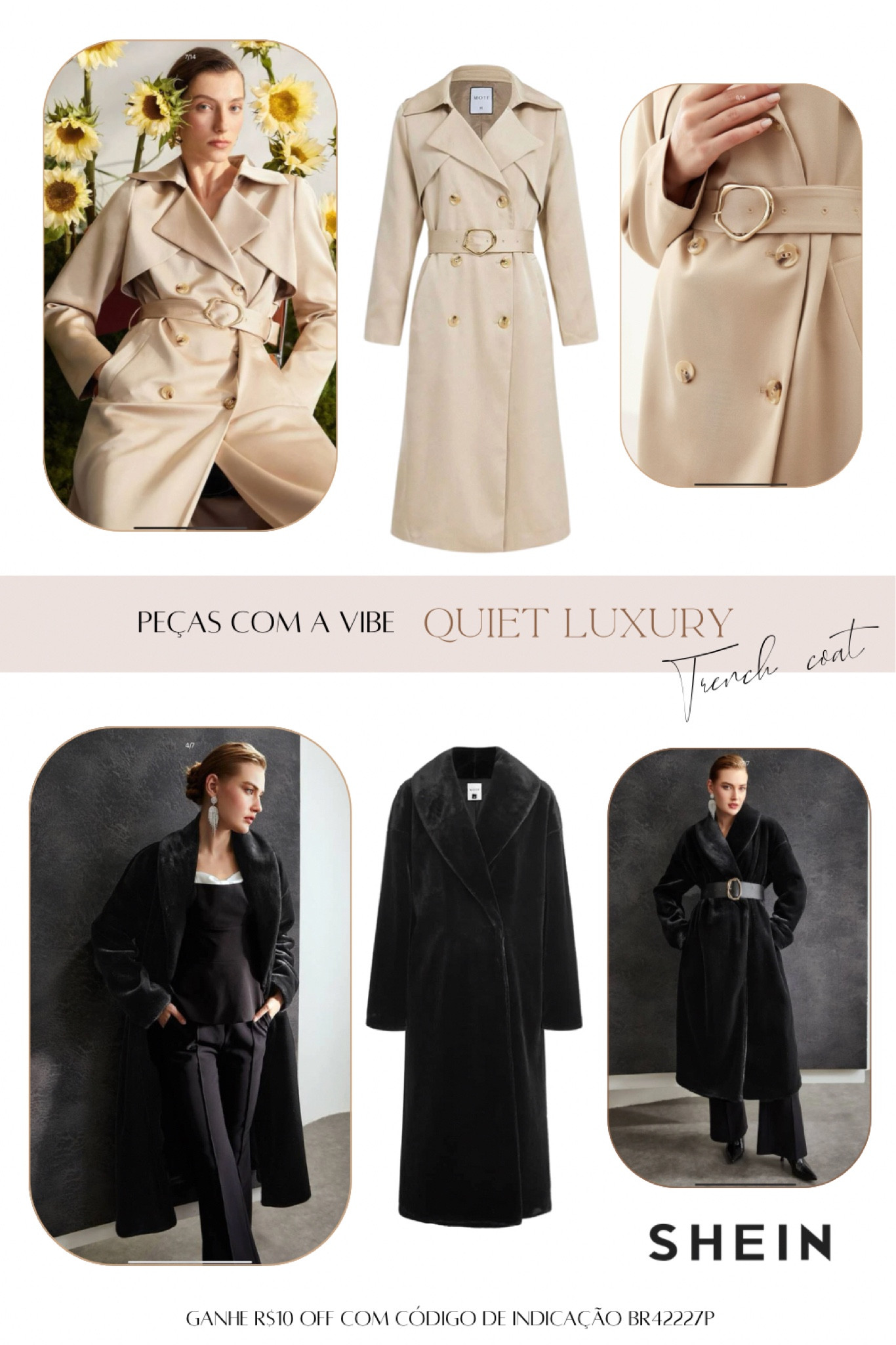 Quiet Luxury trench coat clássico elegante para um guarda roupa inteligente e atemporal 