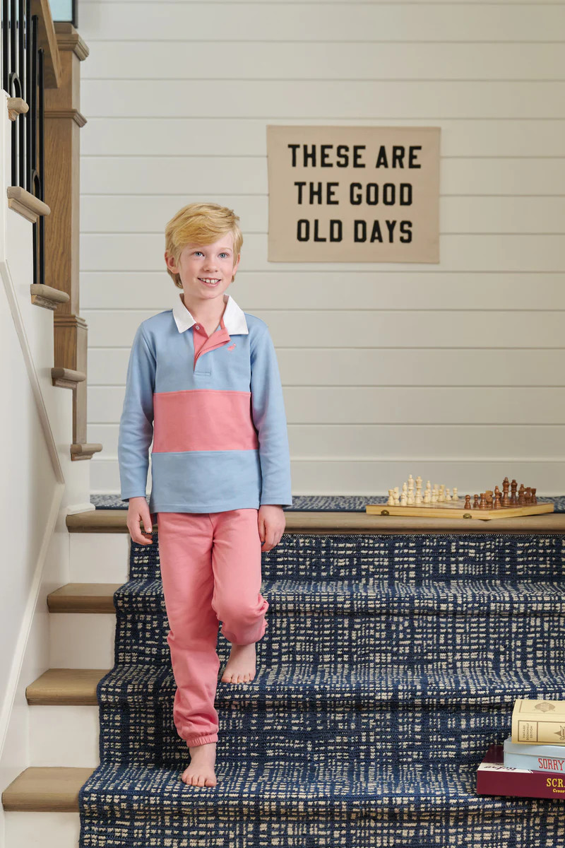 Rollins Rugby Shirt - Barrington Blue, Worth Avenue White, & Nantucket | The Beaufort Bonnet Company