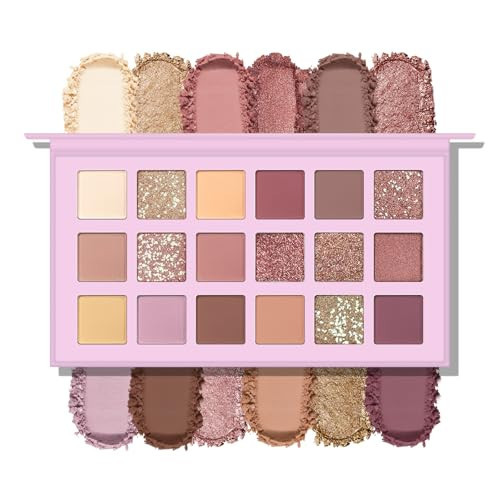KYDA 18 Colors Purple Aromas Eyeshadow Palette, Matte Glitter Pressed Powder Eyeshadow, Lasting Ultra-fine Colorful Powder Eye Shadow, Multiuse Reflective Pearls Eyes Makeup Pallet Kit | Amazon (US)
