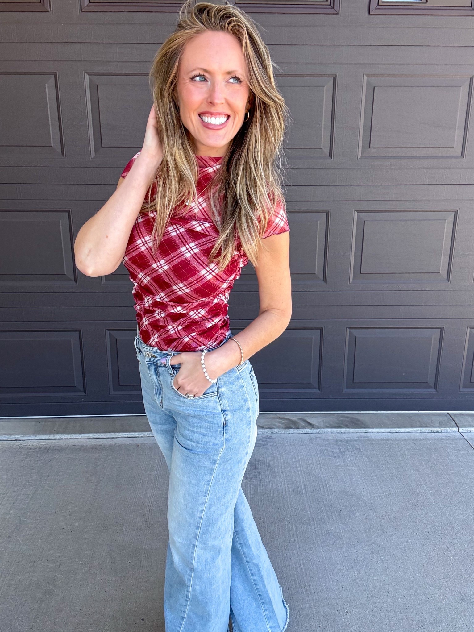 Loving this red plaid short sleeved mesh top for spring! ❤️ Super cute and comfortable too! Wearing a small.

As an Amazon Influencer I earn commission on qualifying purchases.

Mom style, red plaid short sleeved top, spring fashion, affordable spring tops, casual outfit inspiration 

#LTKMidsize #LTKootd #LTKmomlife