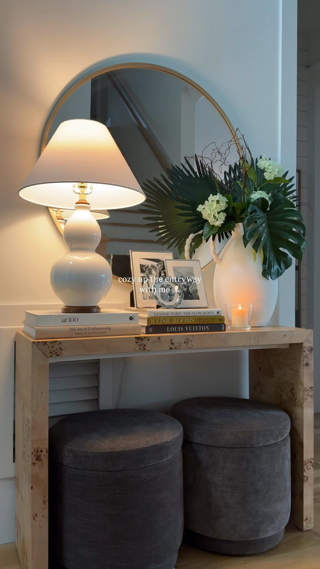 just a girl, a rainy day & the itch to switch 🕯️ #collectedhome 

#neutralhome #cozyaesthetic #entrywaydecor #consoletable

#LTKHome #LTKSeasonal
