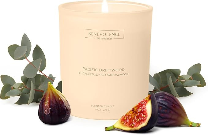 Eucalyptus, Fig & Sandalwood – Benevolence LA Scented Candle for Home | 8oz, 45-Hour Burn | Nat... | Amazon (US)